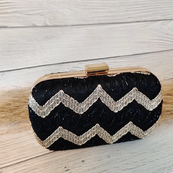 David & Chiro vintage black and gold clutch - Picture 3 of 3